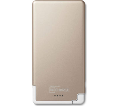 TECHLINK Recharge Ultrathin 5000 Portable Power Bank - Gold & White TECHLINK Recharge Ultrathin 5000 Portable Power Bank - Gold & White